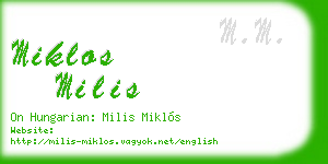 miklos milis business card